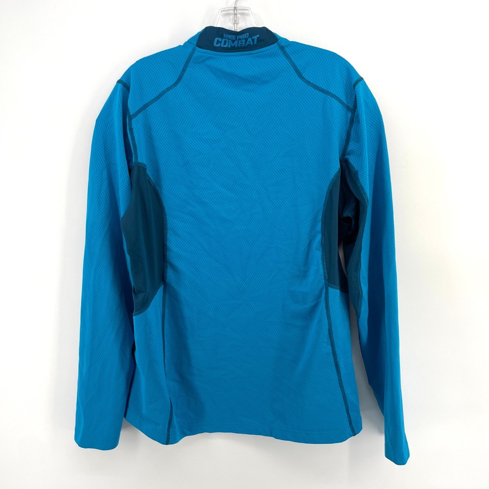Nike Pro‎ Combat Hyperwarm Lite Mens XL Blue 1/4 Zip Pullover Training Top - Picture 4 of 10